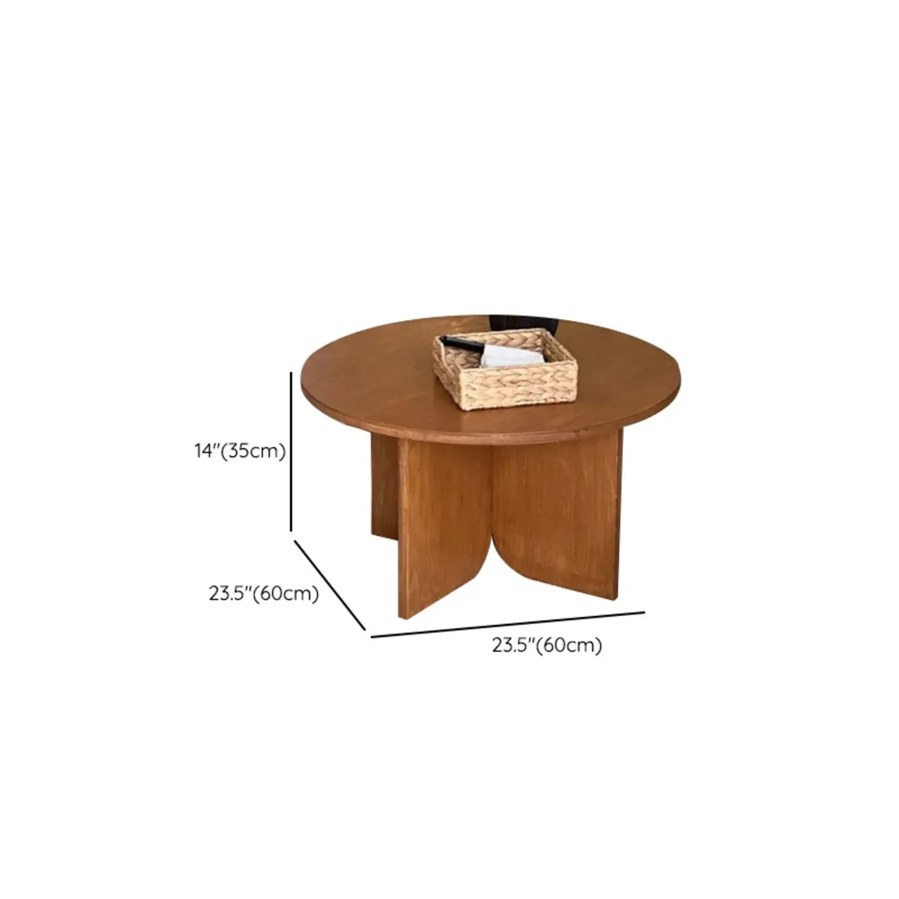 Ensemble de table basse ronde moderne en bois massif, disponible en deux tailles