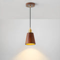 Suspension cylindrique en noyer massif avec cordon lumineux