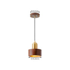 Suspension cylindrique en noyer massif avec cordon lumineux