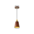 Suspension cylindrique en noyer massif avec cordon lumineux