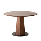 Table de salle à manger ronde traditionnelle en pin massif
