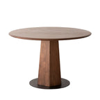 Table de salle à manger ronde traditionnelle en pin massif