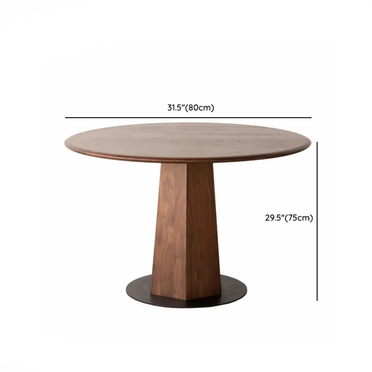 Table de salle à manger ronde traditionnelle en pin massif