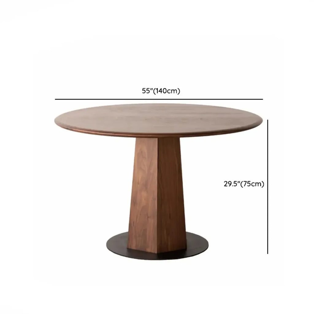 Table de salle à manger ronde traditionnelle en pin massif