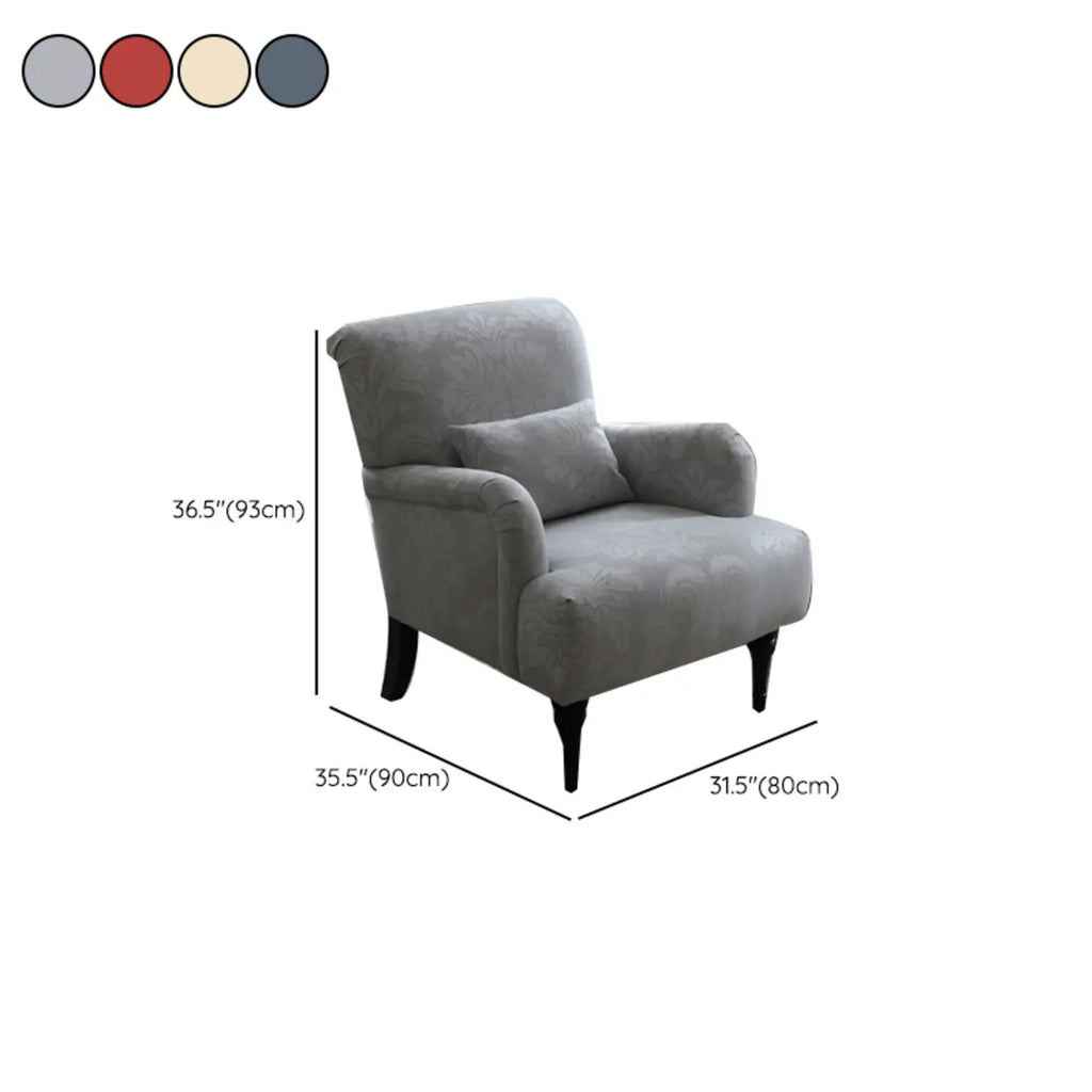 Fauteuil tonneau en tissu rayé bleu céruléen avec accoudoirs