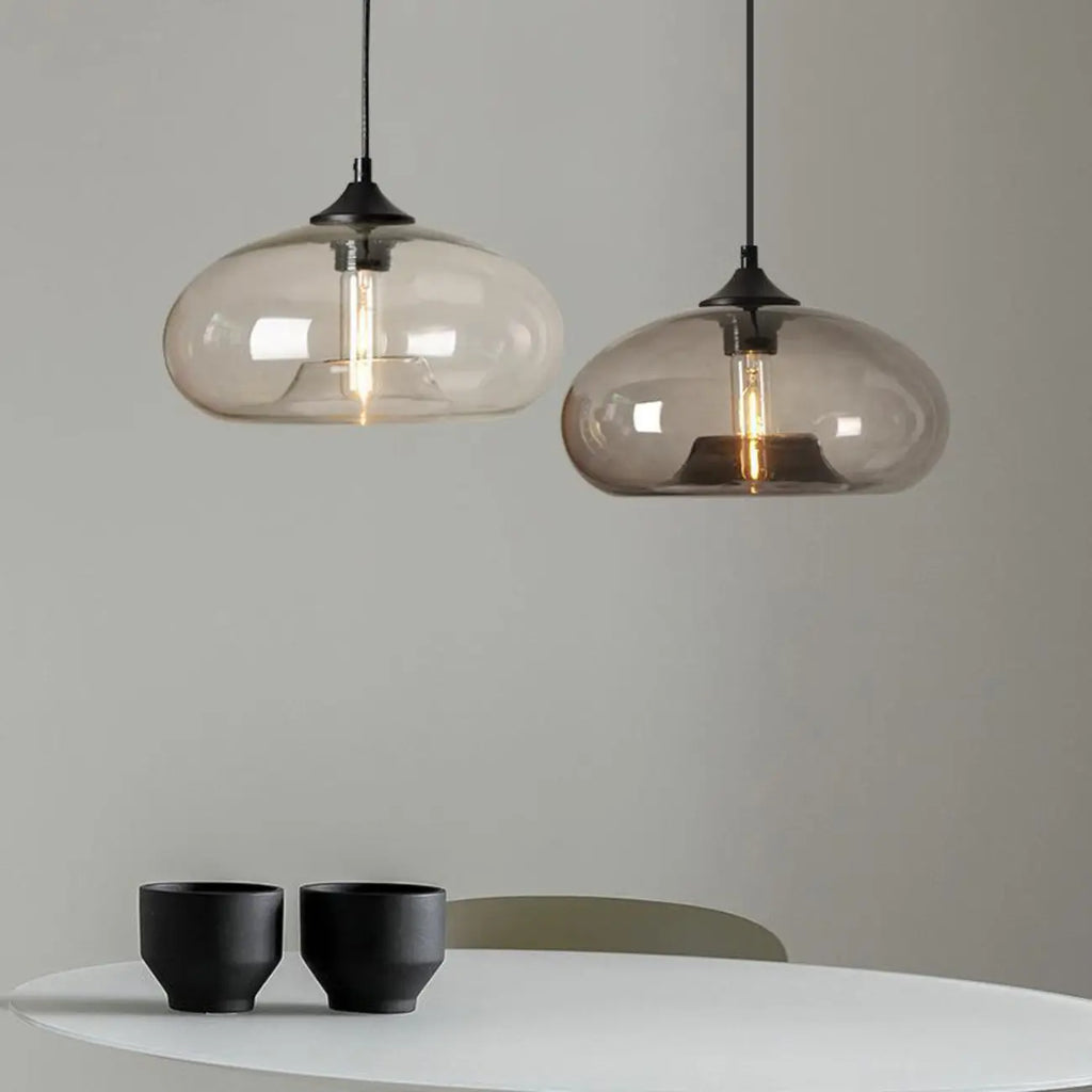 Suspension moderne en verre pour îlot de cuisine