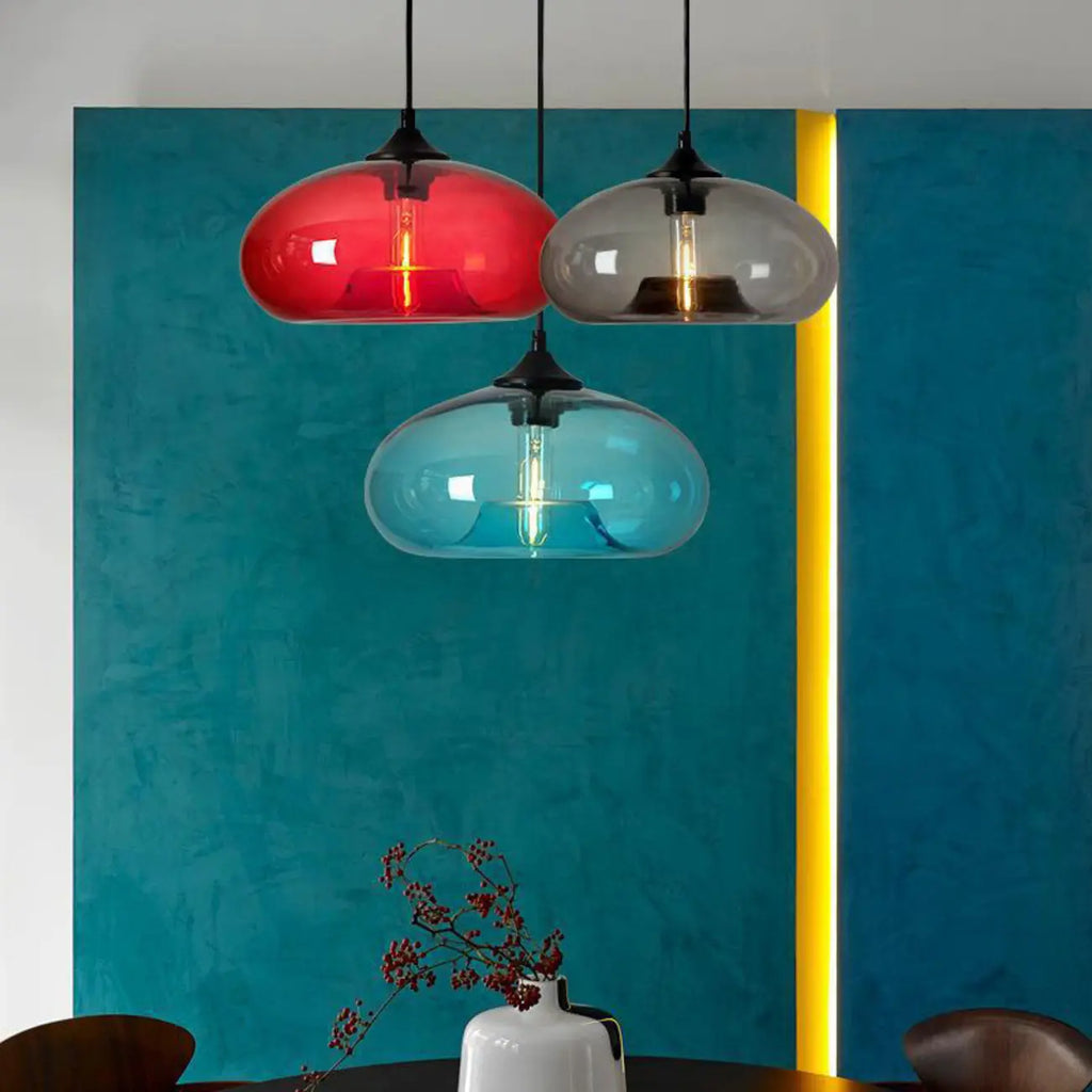 Suspension moderne en verre pour îlot de cuisine