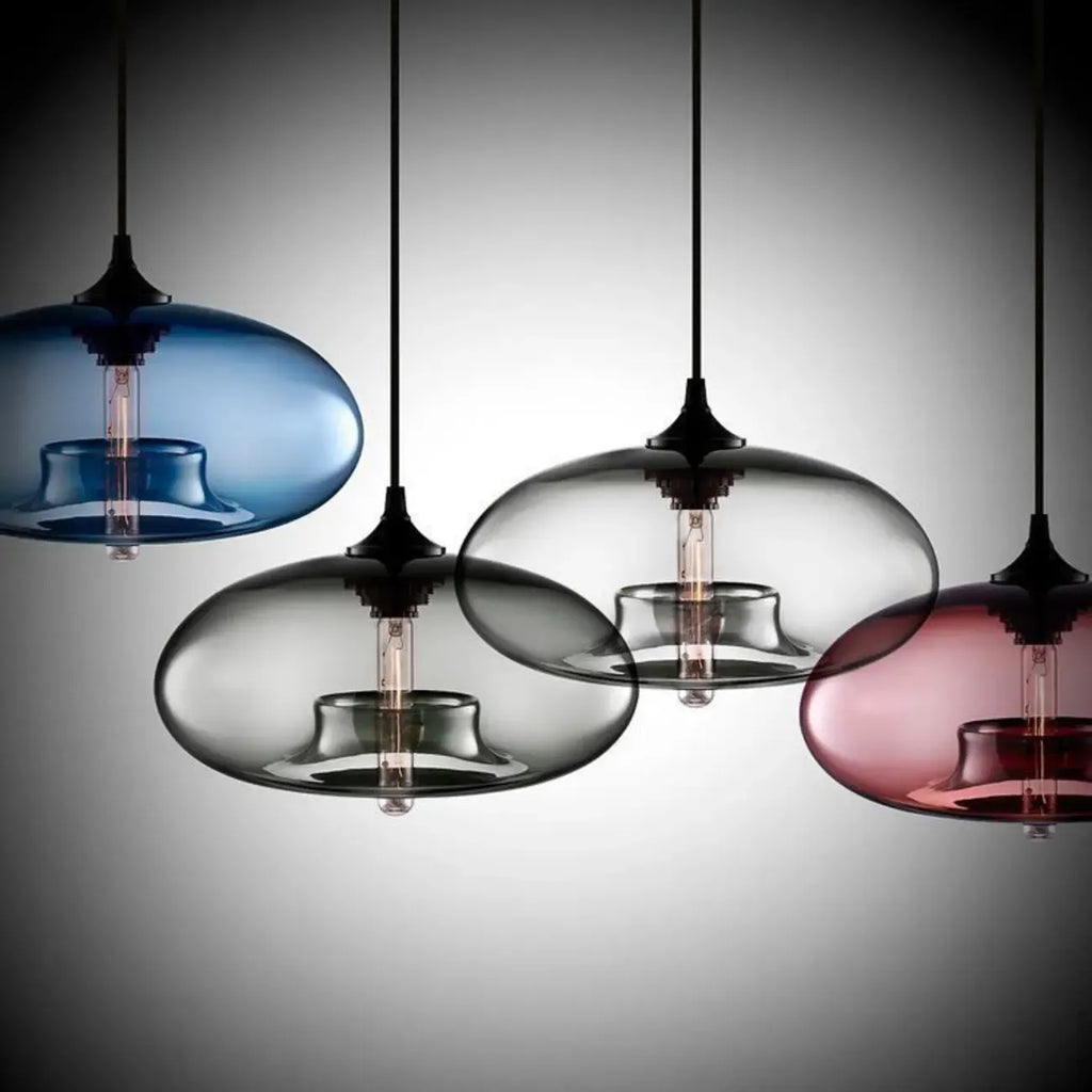 Suspension moderne en verre pour îlot de cuisine