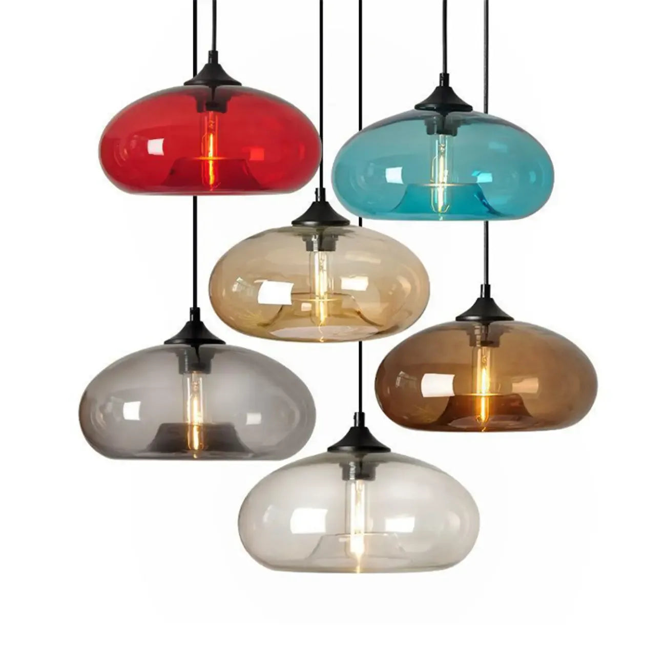 Suspension moderne en verre pour îlot de cuisine