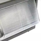 Applique murale géométrique moderne en métal gris mat et verre transparent