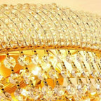 Lustre réglable en cristal clair doré