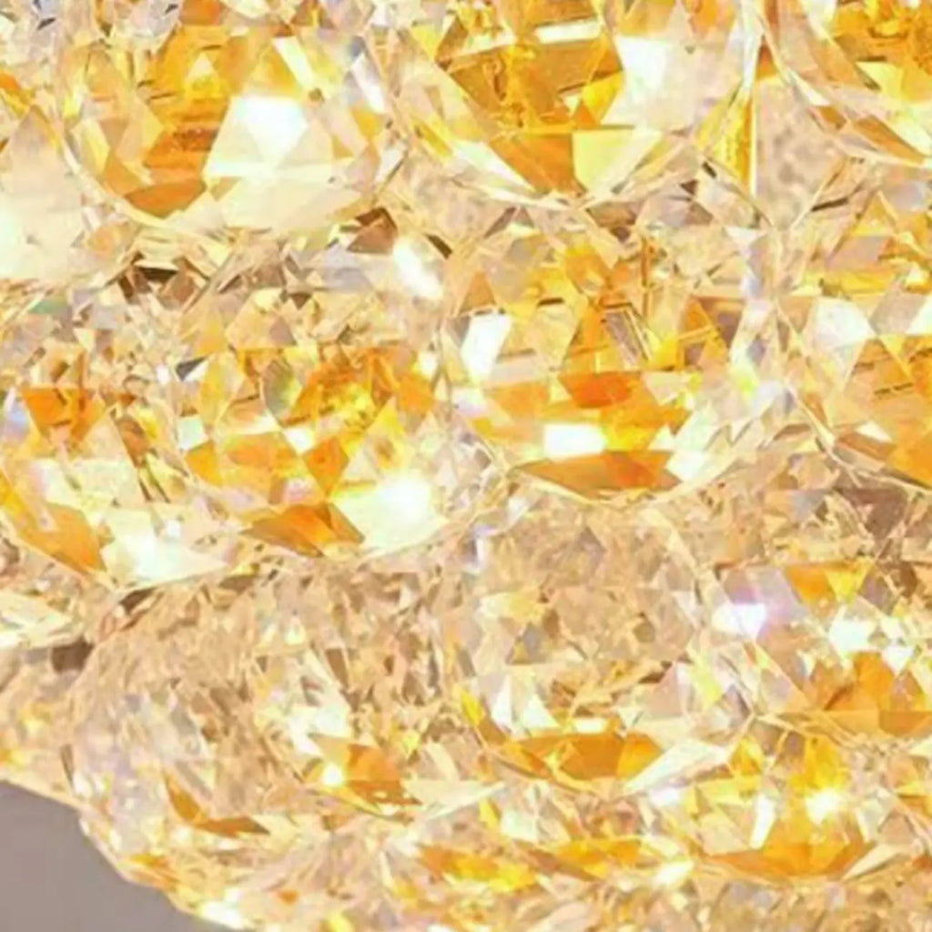 Lustre réglable en cristal clair doré