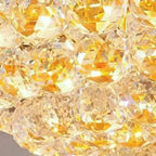 Lustre réglable en cristal clair doré