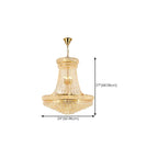 Lustre réglable en cristal clair doré