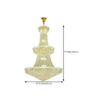 Lustre réglable en cristal clair doré