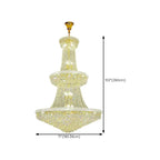 Lustre réglable en cristal clair doré