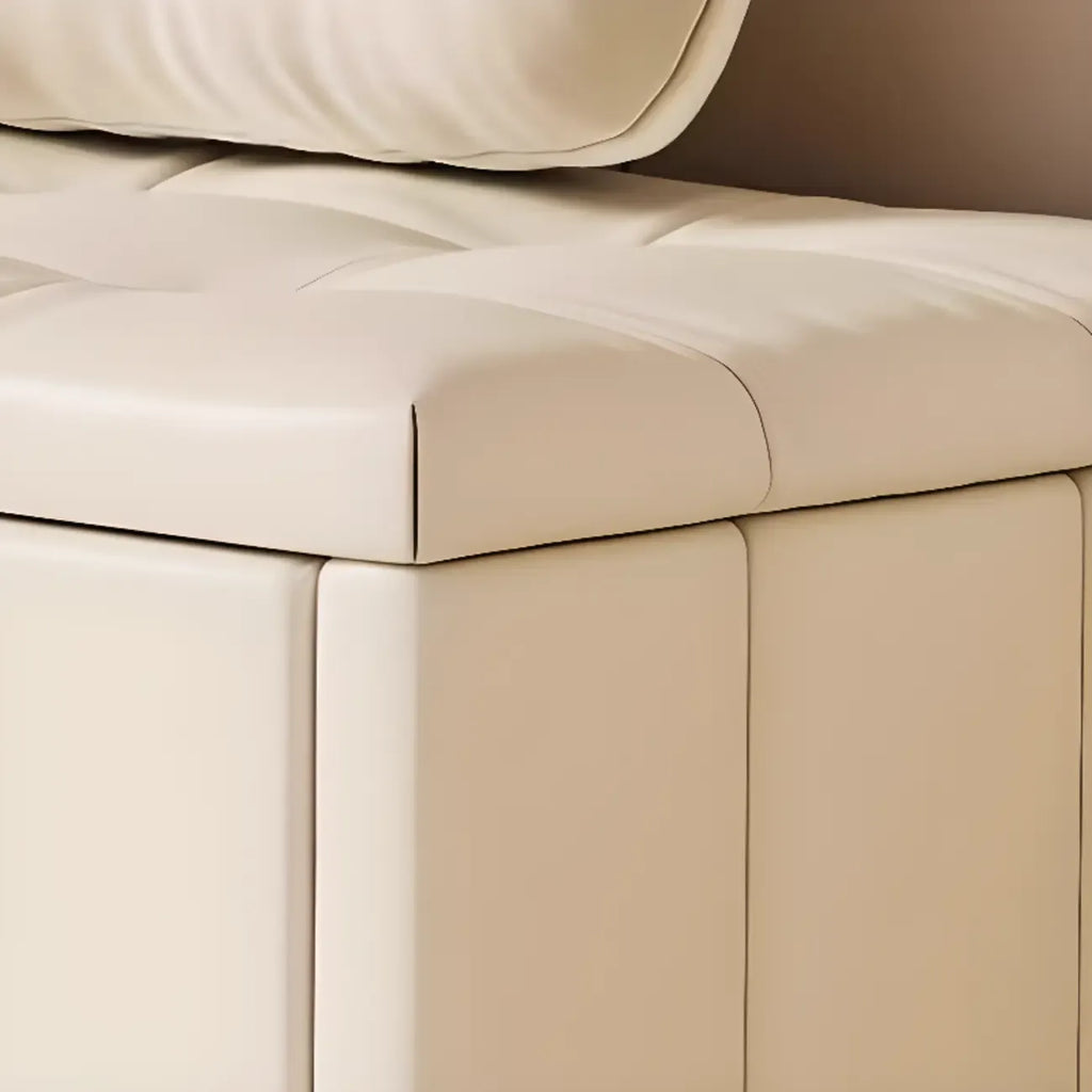 Banc à chaussures rembourré en bois avec étagères réglables et façade rabattable