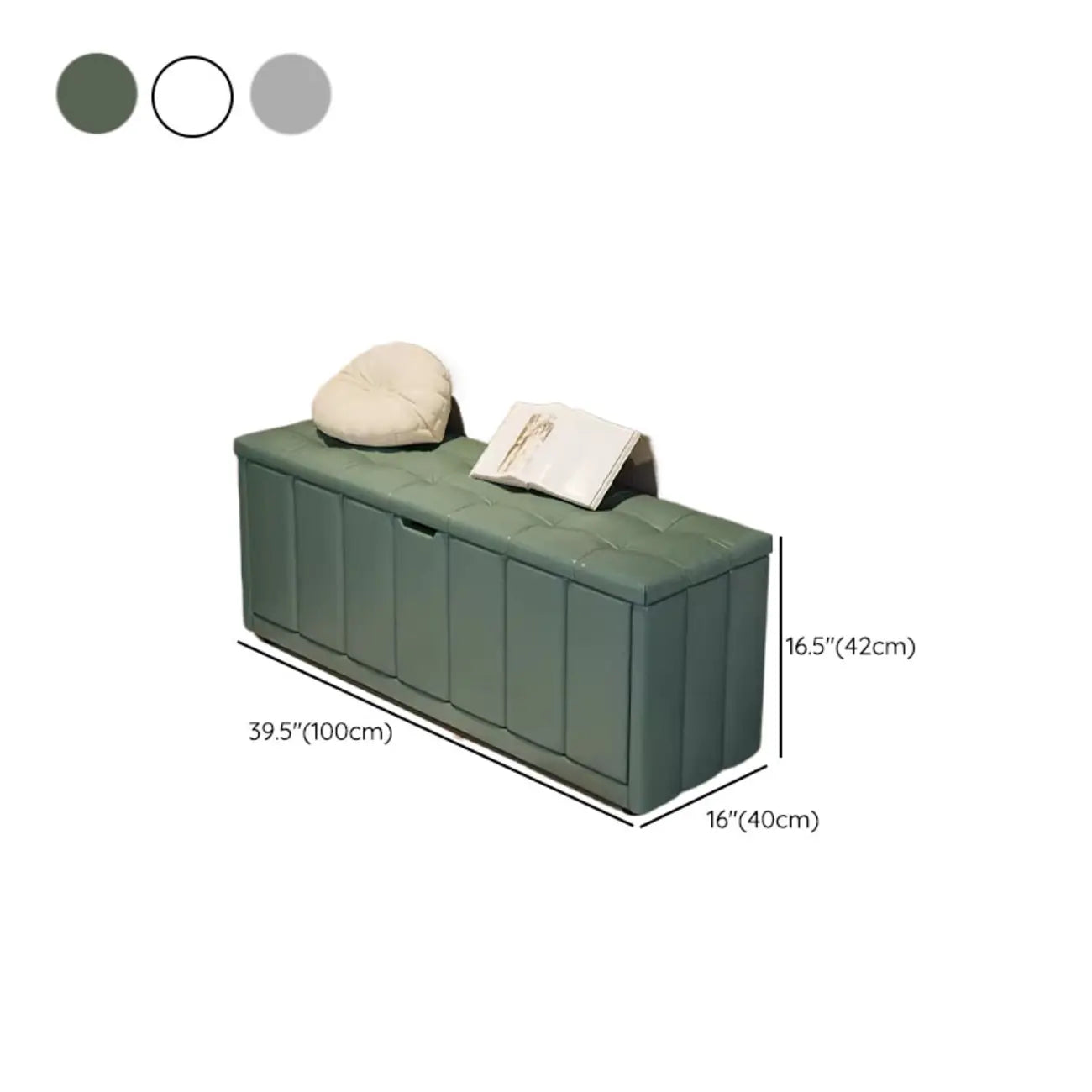 Banc à chaussures rembourré en bois avec étagères réglables et façade rabattable
