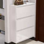 Armoire à chaussures murale en métal blanc pour entrée