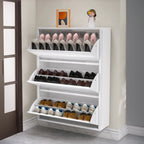 Armoire à chaussures murale en métal blanc pour entrée