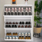 Armoire à chaussures murale en métal blanc pour entrée