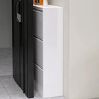 Armoire à chaussures murale en métal blanc pour entrée