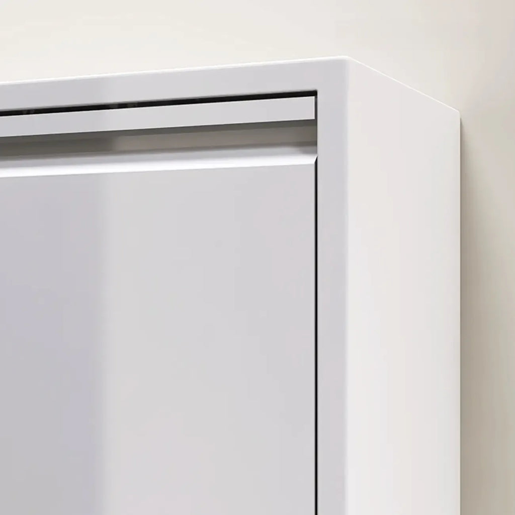 Armoire à chaussures murale en métal blanc pour entrée