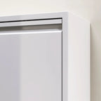 Armoire à chaussures murale en métal blanc pour entrée