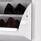 Armoire à chaussures murale en métal blanc pour entrée