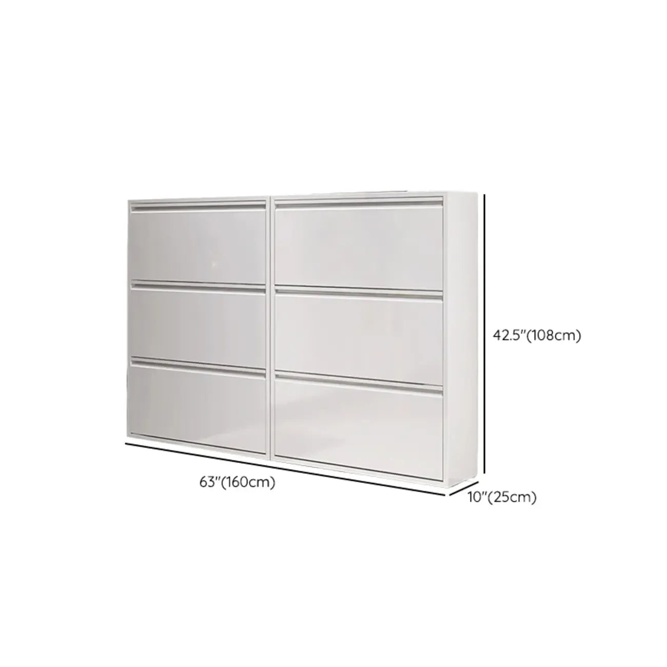 Armoire à chaussures murale en métal blanc pour entrée