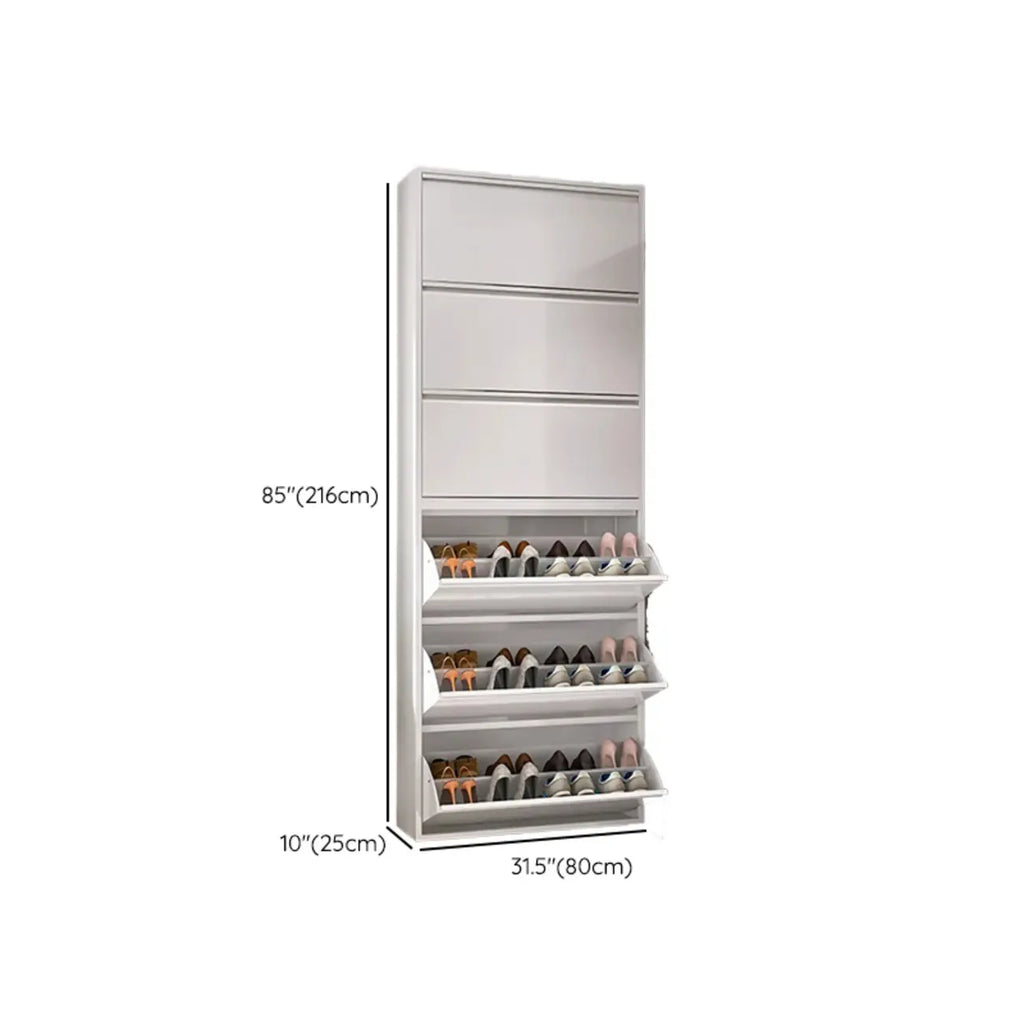 Armoire à chaussures murale en métal blanc pour entrée