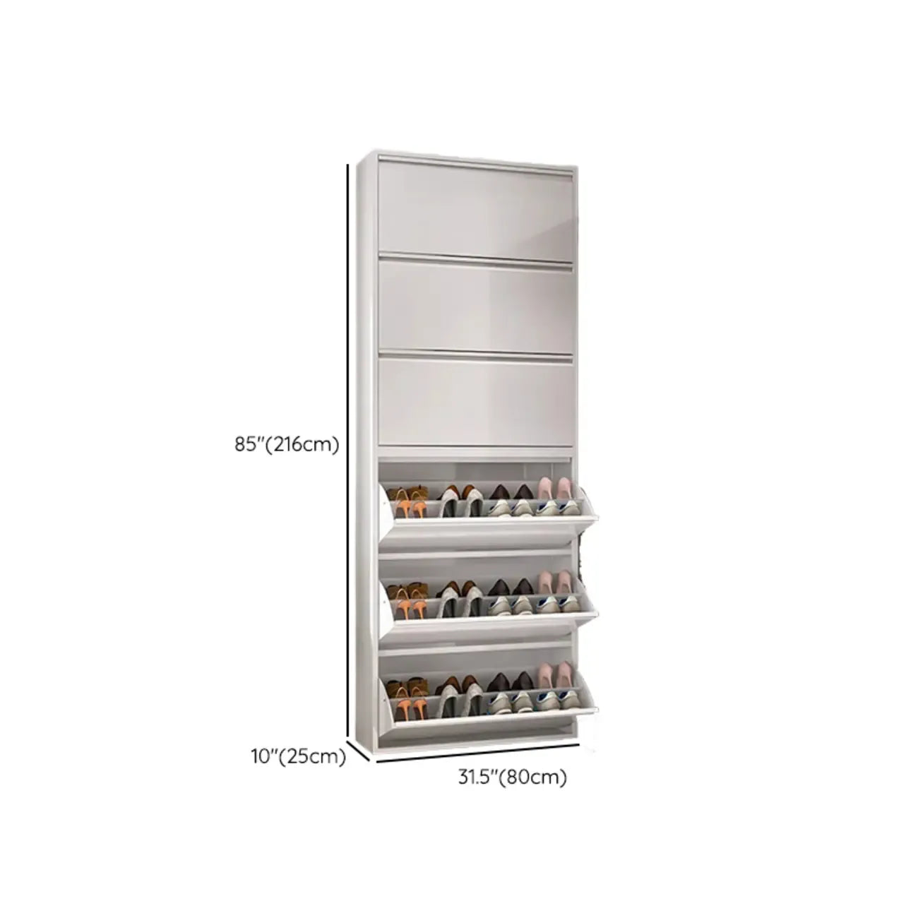 Armoire à chaussures murale en métal blanc pour entrée