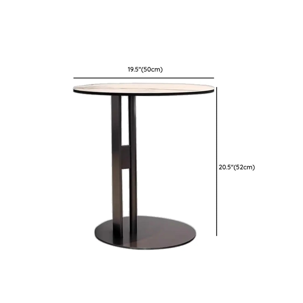 Table ronde Glam Wood noire avec piètement trépied abstrait