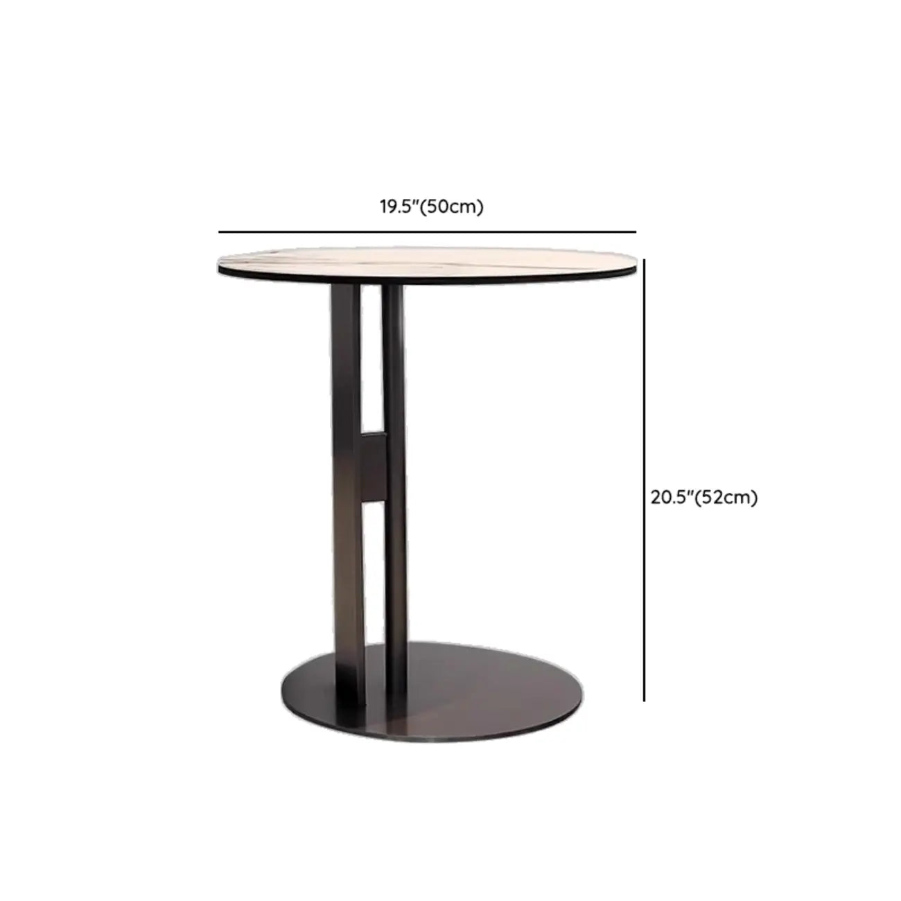 Table ronde Glam Wood noire avec piètement trépied abstrait