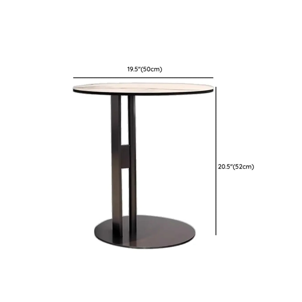 Table ronde Glam Wood noire avec piètement trépied abstrait