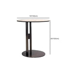 Table ronde Glam Wood noire avec piètement trépied abstrait