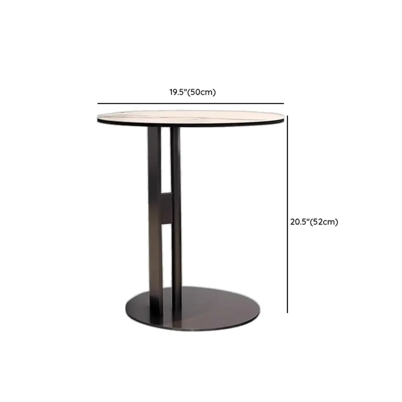 Table ronde Glam Wood noire avec piètement trépied abstrait
