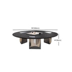 Table ronde Glam Wood noire avec piètement trépied abstrait