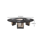 Table ronde Glam Wood noire avec piètement trépied abstrait