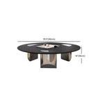 Table ronde Glam Wood noire avec piètement trépied abstrait