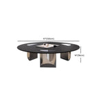 Table ronde Glam Wood noire avec piètement trépied abstrait
