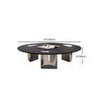 Table ronde Glam Wood noire avec piètement trépied abstrait