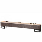 Meuble TV rectangulaire luxueux en pierre avec tiroirs pour salon