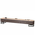 Meuble TV rectangulaire luxueux en pierre avec tiroirs pour salon
