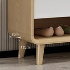 Meuble à chaussures en bois massif naturel pour entrée