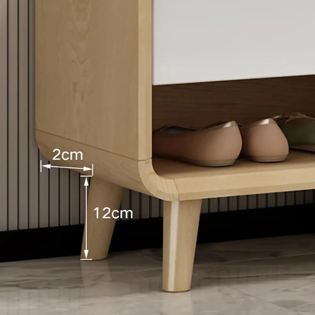 Meuble à chaussures en bois massif naturel pour entrée