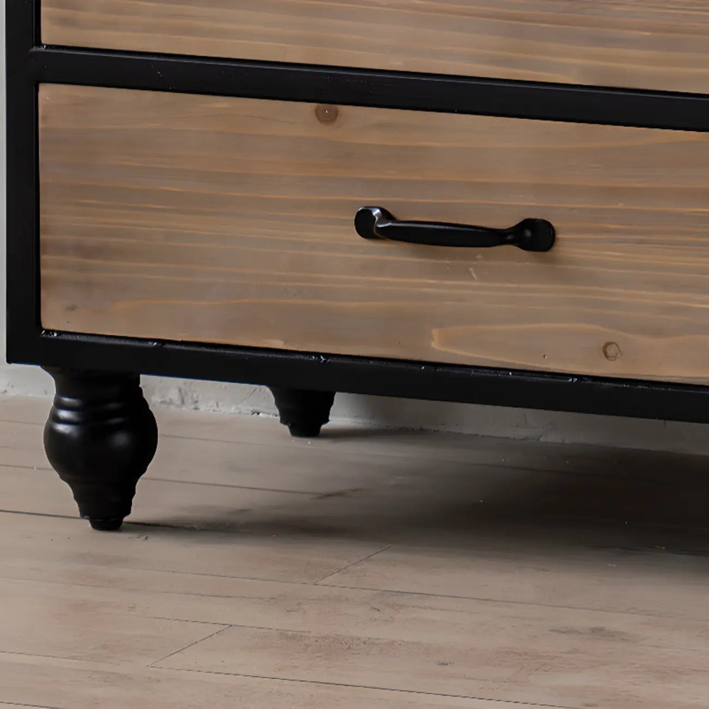 Meuble rustique en bois sur pied, de forme arquée, idéal pour la décoration du salon.