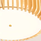 Plafonnier LED circulaire en bois naturel à intensité variable, encastré