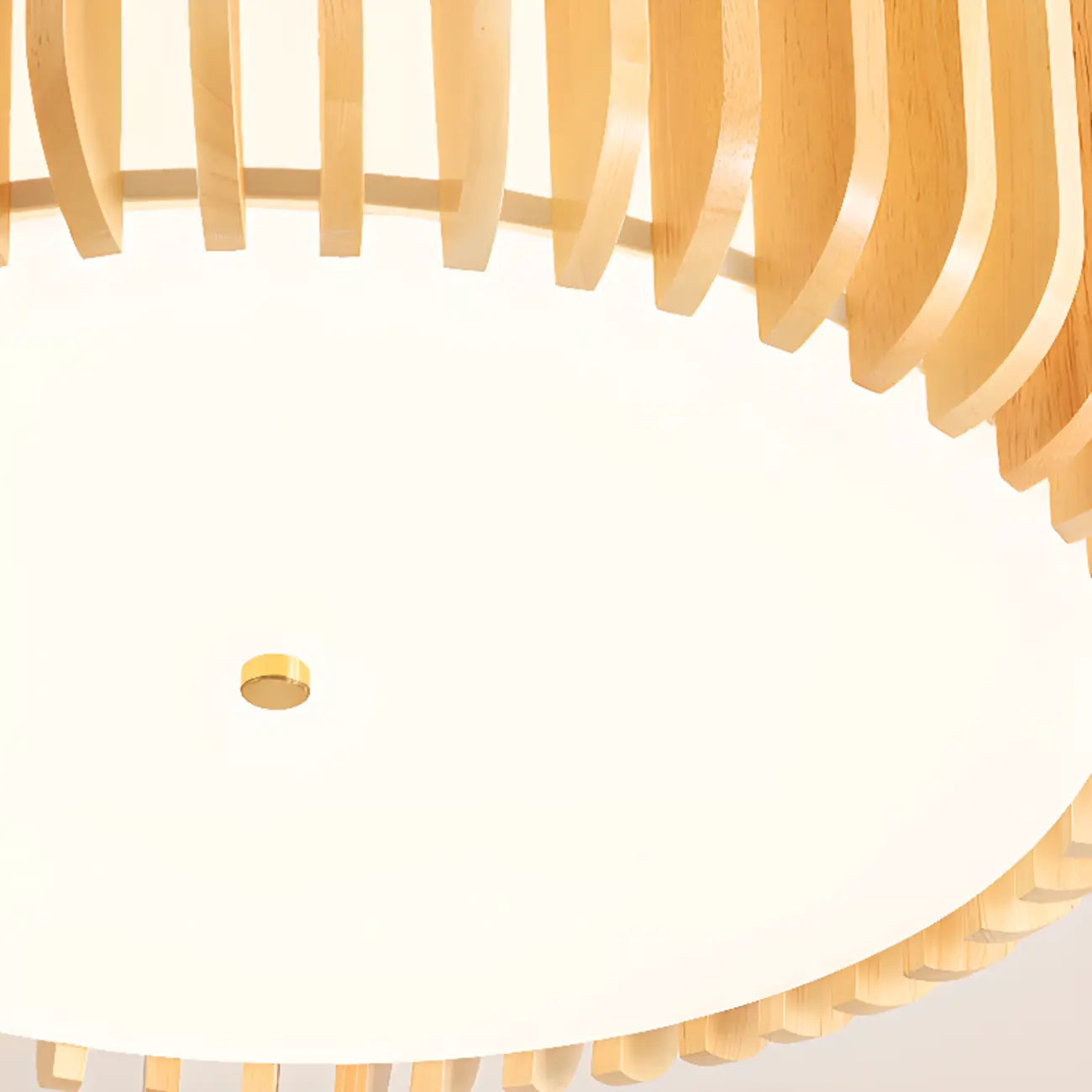 Plafonnier LED circulaire en bois naturel à intensité variable, encastré