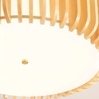 Plafonnier LED circulaire en bois naturel à intensité variable, encastré